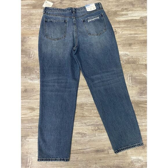 Abound Distressed High Rise Mom Jeans Denim Ankle Crop Women’s Sz 32 - Picture 5 of 7